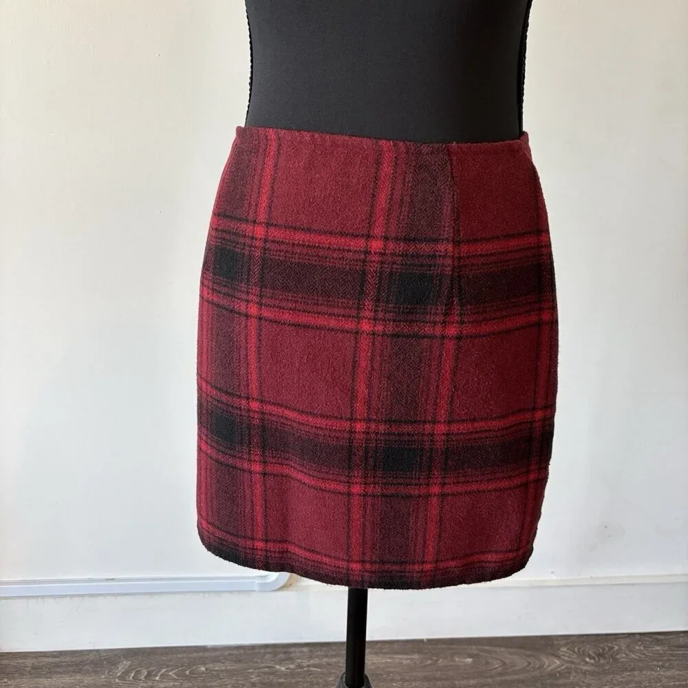 Y2K Hollister Plaid Skirt Dark Academia Grunge Size 1‎ Full Zipper Holiday Nerd